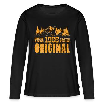 Geburtstagsgeschenk 1966 - 1966 - Frauen Premium Bio Langarmshirt - Schwarz - Vorne - Julia (174cm)