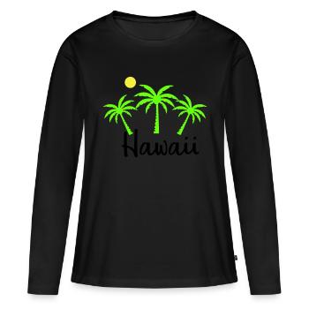 Hawaï - T-shirt manches longues Premium bio Femme - noir - Devant - Julia (174cm)
