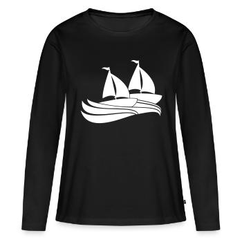 Deux navires Régate par équipe Régate de voile de compétition - T-shirt manches longues Premium bio Femme - noir - Devant - Julia (174cm)