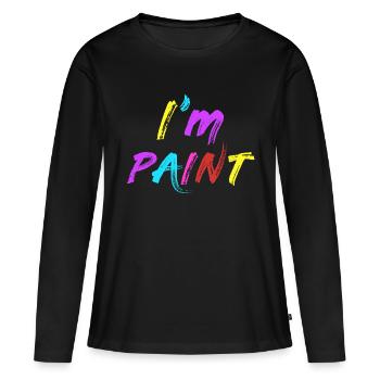 I'M PAINT - I Love to Finger Paint - Finger Paints - Women's Premium Organic Long Sleeve Shirt - black - Front - Julia (174cm)