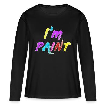 I'M PAINT - I Love to Finger Paint - Finger Paints - Women's Premium Organic Long Sleeve Shirt - black - Front - Julia (174cm)