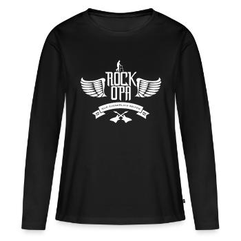 Rock Opa - Frauen Premium Bio Langarmshirt - Schwarz - Vorne - Julia (174cm)