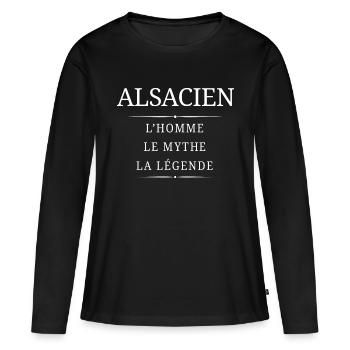 Alsacien Homme Mythe - T-shirt manches longues Premium bio Femme - noir - Devant - Julia (174cm)