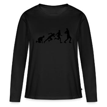 Evolution mal de dos noir - T-shirt manches longues Premium bio Femme - noir - Devant - Julia (174cm)