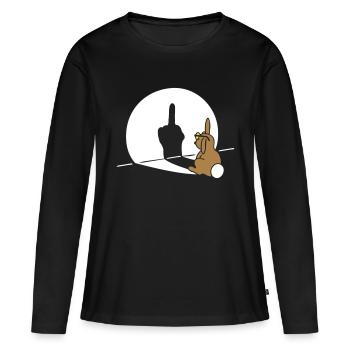 Fuck you very much 3c Blc - T-shirt manches longues Premium bio Femme - noir - Devant - Julia (174cm)