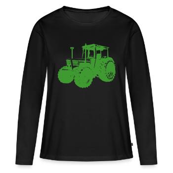 Deutz 13006 Special Gruen - Frauen Premium Bio Langarmshirt - Schwarz - Vorne - Julia (174cm)
