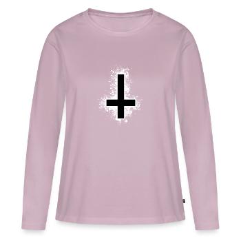 Cross cross black spots blot gift idea - Women's Premium Organic Long Sleeve Shirt - dusky pink - Front - Julia (174cm)