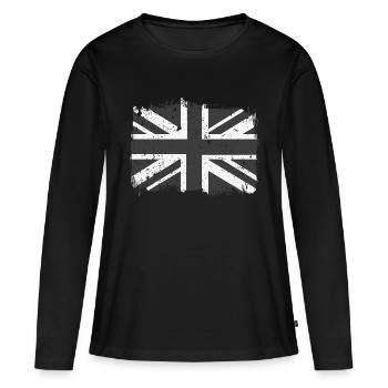 Union Jack Black White Vintage - Women's Premium Organic Long Sleeve Shirt - black - Front - Julia (174cm)
