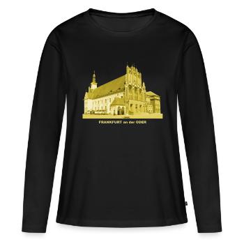 Frankfurt Oder Rathaus Brandenburg Gotik - Frauen Premium Bio Langarmshirt - Schwarz - Vorne - Julia (174cm)
