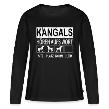 Kangals Herrchen Hirtenhunde Hunde Kangal - Frauen Premium Bio Langarmshirt - Schwarz - Vorne - Julia (174cm)