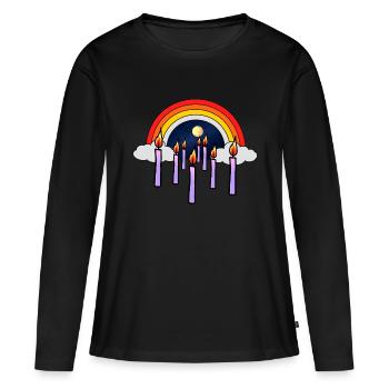 Himmel Trauer Jenseits Tod Trauern Regenbogen Gott - Frauen Premium Bio Langarmshirt - Schwarz - Vorne - Julia (174cm)