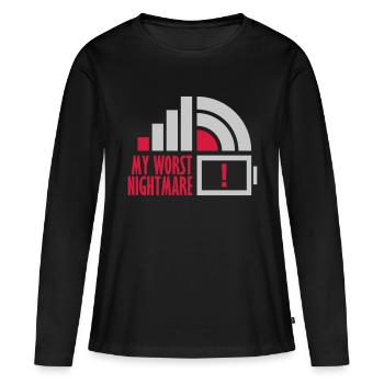 Logos mon pire cauchemar - T-shirt manches longues Premium bio Femme - noir - Devant - Julia (174cm)