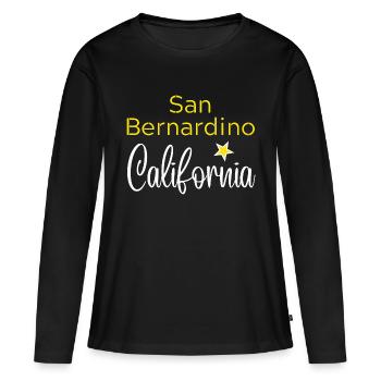 San Bernardino California - T-shirt manches longues Premium bio Femme - noir - Devant - Julia (174cm)