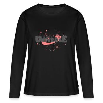 Univers - T-shirt manches longues Premium bio Femme - noir - Devant - Julia (174cm)