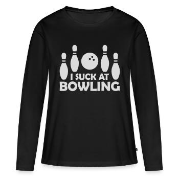 Je suis nul au bowling - T-shirt manches longues Premium bio Femme - noir - Devant - Julia (174cm)