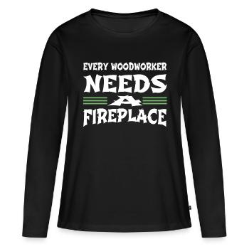 Present Idea Jackhammer Carpenter - Women's Premium Organic Long Sleeve Shirt - black - Front - Julia (174cm)