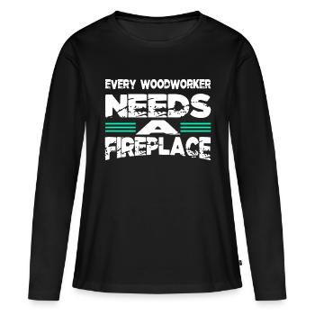 cool logging lumberjackwoodworking - Women's Premium Organic Long Sleeve Shirt - black - Front - Julia (174cm)