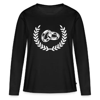 eheringe weiss - Frauen Premium Bio Langarmshirt - Schwarz - Vorne - Julia (174cm)