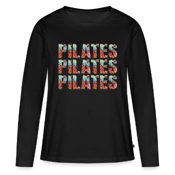 Pilates - Women's Premium Organic Long Sleeve Shirt - black - Front - Julia (174cm)