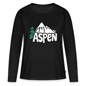 Aspen Colorado USA - Frauen Premium Bio Langarmshirt - Schwarz - Vorne - Julia (174cm)