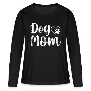 Motif de maman chien élégant pour les amoureux des chiens - T-shirt manches longues Premium bio Femme - noir - Devant - Julia (174cm)