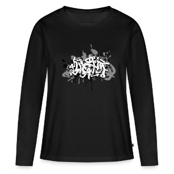 Graffiti - T-shirt manches longues Premium bio Femme - noir - Devant - Julia (174cm)