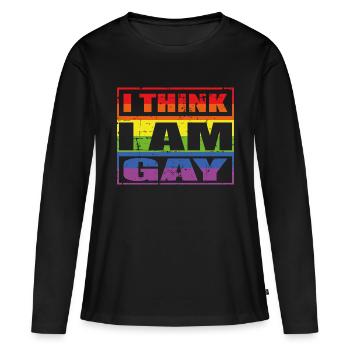 Je crois que je suis gay - T-shirt manches longues Premium bio Femme - noir - Devant - Julia (174cm)