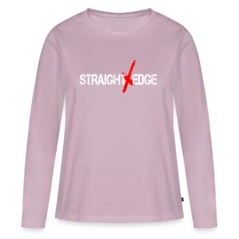 Bord droit - T-shirt manches longues Premium bio Femme - rose poudré - Devant - Julia (174cm)