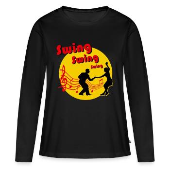 Paar, das Swing tanzt - Frauen Premium Bio Langarmshirt - Schwarz - Vorne - Julia (174cm)