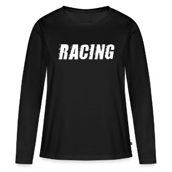 Conception de courses de sport automobile - T-shirt manches longues Premium bio Femme - noir - Devant - Julia (174cm)