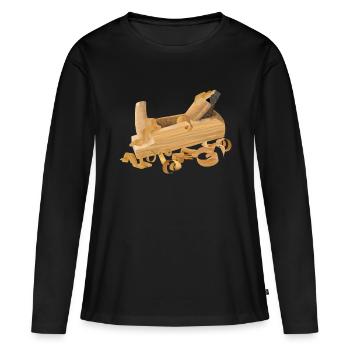 Planer - Planner - T-shirt manches longues Premium bio Femme - noir - Devant - Julia (174cm)