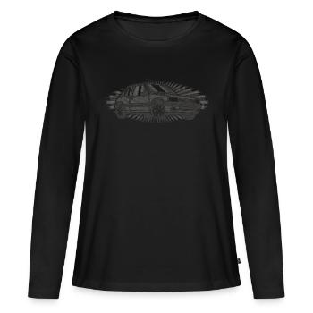 205 vintage stamp - T-shirt manches longues Premium bio Femme - noir - Devant - Julia (174cm)