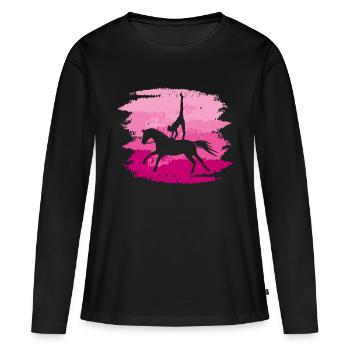 Volti Pferdesport Voltigieren - Frauen Premium Bio Langarmshirt - Schwarz - Vorne - Julia (174cm)