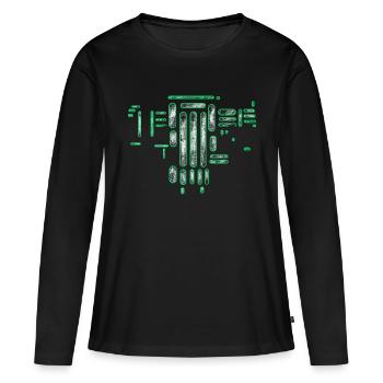 Vintage de science-fiction - T-shirt manches longues Premium bio Femme - noir - Devant - Julia (174cm)