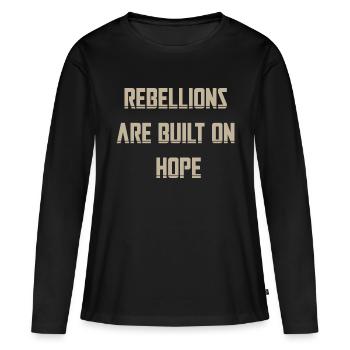 rébellions propriété - T-shirt manches longues Premium bio Femme - noir - Devant - Julia (174cm)