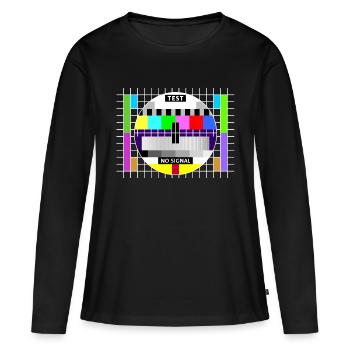 Testbild test card status no signal screen Display - Frauen Premium Bio Langarmshirt - Schwarz - Vorne - Julia (174cm)