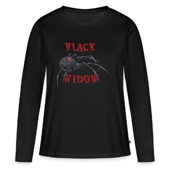 Veuve noire araignée - T-shirt manches longues Premium bio Femme - noir - Devant - Julia (174cm)