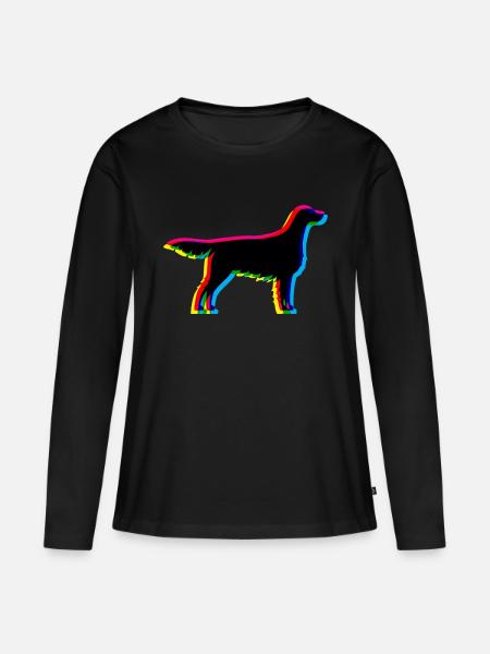 CMYK Irish Red and White Setter - Frauen Premium Bio Langarmshirt - Schwarz