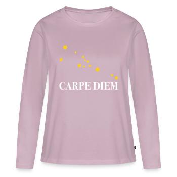 Carpe Diem nutze den Tag Sternbild Stier Horoskop - Frauen Premium Bio Langarmshirt - Altrosa - Vorne - Julia (174cm)