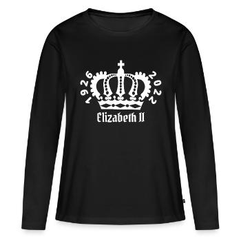 Rip Reine Elizabeth II - T-shirt manches longues Premium bio Femme - noir - Devant - Julia (174cm)