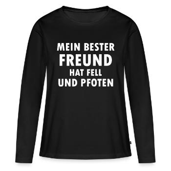 Dog Hund - Frauen Premium Bio Langarmshirt - Schwarz - Vorne - Julia (174cm)