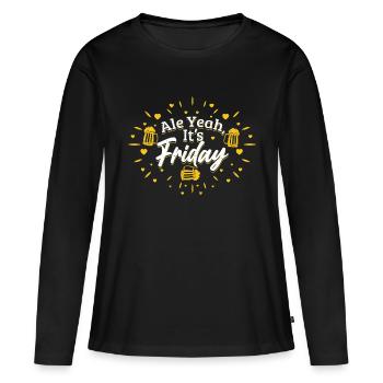 Ale oui, c’est vendredi Homebrew Brewer Craft Beer - T-shirt manches longues Premium bio Femme - noir - Devant - Julia (174cm)