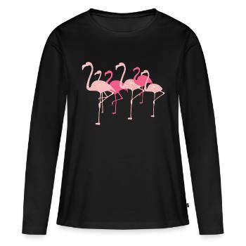 Flamingo Flamingo - Frauen Premium Bio Langarmshirt - Schwarz - Vorne - Julia (174cm)