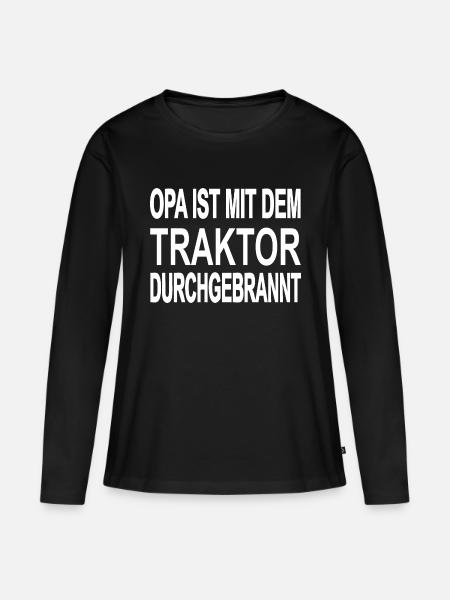Traktor - Frauen Premium Bio Langarmshirt - Schwarz