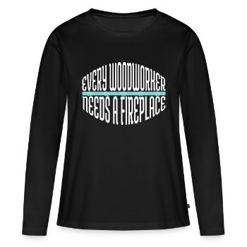 Woodworking Jackhammer Funny Quote Carpentry - Women's Premium Organic Long Sleeve Shirt - black - Front - Julia (174cm)