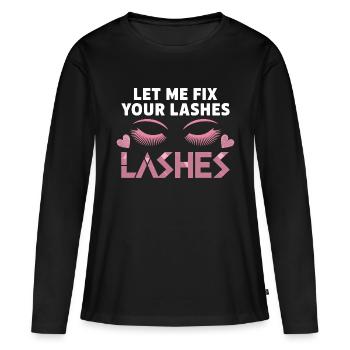 La beauté à la perfection - T-shirt manches longues Premium bio Femme - noir - Devant - Julia (174cm)