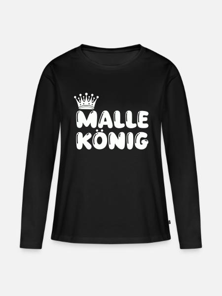 malle könig - Frauen Premium Bio Langarmshirt - Schwarz