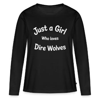 JUSTE UNE FILLE - T-shirt manches longues Premium bio Femme - noir - Devant - Julia (174cm)