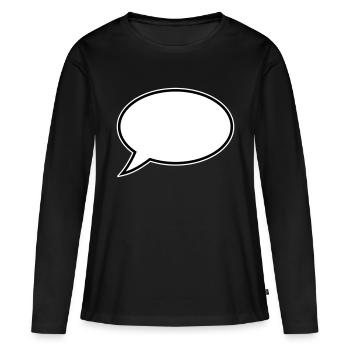 Conception de bulles de dialogue - T-shirt manches longues Premium bio Femme - noir - Devant - Julia (174cm)