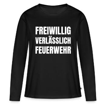 Pompiers volontaires, fiables. - T-shirt manches longues Premium bio Femme - noir - Devant - Julia (174cm)